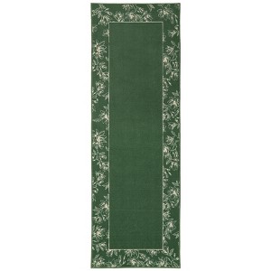 Modern Bordered Non Slip Living Room Rugs, Washable Ultra Thin Low Pile Bedroom Carpet, Indoor Contempory Floor Cover for Dining Room - 1 of 4