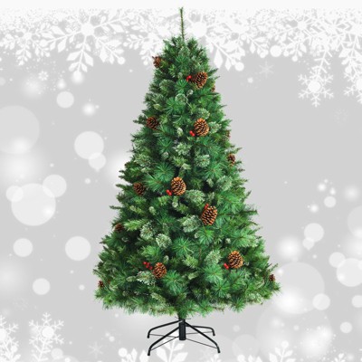 Tangkula 6ft Pre-lit Christmas Tree Artificial Christmas Pine Tree W ...