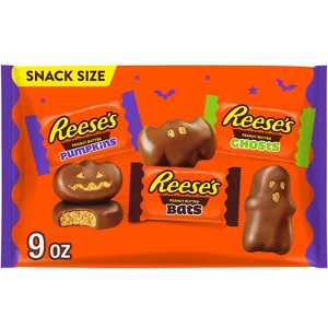 Reese's Peanut Butter Milk Chocolate Assorted Shapes Halloween Candy Snack Size - 9oz - 1 of 4