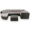 7-Piece Wicker Patio Conversation Set, All-Weather Rattan Sofa with Coffee Table, Thick Cushions, Colorful Pillows – Maison Boucle - 3 of 4