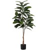 NicBex Artificial Tree Artificial Plant 52" Tall Artificial Rubber Tree with Black Pot, Room Decor for Home Office Foyer Porch - 3 of 4