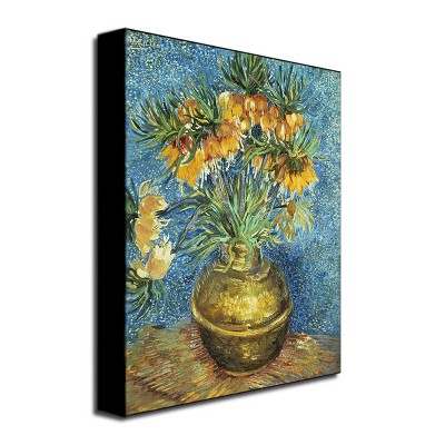 Vincent Van Gogh Crown Imperial Fritillaries Canvas Art in Blue and Yellow