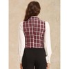 INSPIRE CHIC Women's Plaid Vintage Notched Lapel Collar Single Breasted Waistcoat Vest - 4 of 4