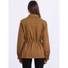 INSPIRE CHIC Women's Drawstring Waist Flap Pockets Lightweight Utility Jacket - 4 of 4