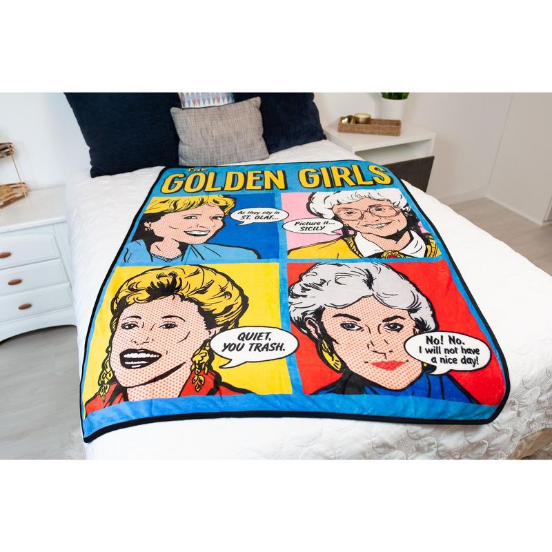 Just Funky Golden Girls Pop-Art Throw Blanket | Golden Girls Quotes | 60 x 45 Inches, 5 of 8