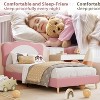 Upholstered Bed Frame for Kids with Scallop Headboard, Cute Velvet Princess Bed for Girls, Wood Slats Support No Box Spring Needed - 4 of 4