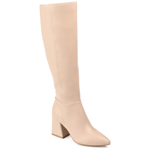 Journee Collection Womens Landree Tru Comfort Foam Block Heel Knee High Boots Nude 9.5 Target