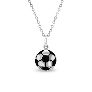 Girls' Polished Soccer Ball Sterling Silver Necklace - In Season Jewelry - 1 of 1