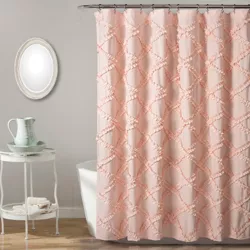 Ruffle Diamond Shower Curtain - Lush Décor