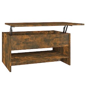 vidaXL Coffee Table Smoked Oak 31.5"x19.7"x15.7" Engineered Wood - 1 of 4