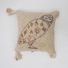 SEVOBAL Bed Pillows Bohemian Linen Printed Cushion with Decorative Fringes, Elegant Home Decor Accent for Bedroom, Beige, 18"*18"*2" - 4 of 4