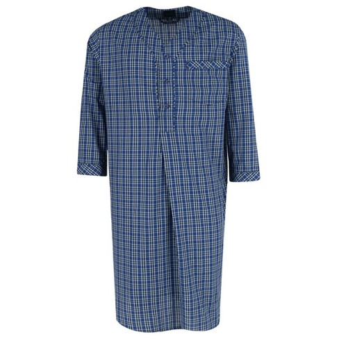 Majestic International Men's Henley Long Sleeve Nightshirt - image 1 of 3