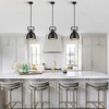 1 - Light Industrial Pendant Light with Brass Dome Lampshade for Kitchen Island(Bulb Included) - 3 of 4