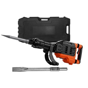 VEVOR Demolition Jack Hammer, 3500W Jack Hammer Concrete Breaker, 2pcs Chisel with Gloves & 360°C Swiveling Front Handle for Trenching, Black - 1 of 4