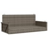 vidaXL Swing Bench Hammock Chair - Garden Patio Lounge - Gray Poly Rattan - Outdoor Furniture - Sturdy Steel Frame - UV Resistant - 3 of 4