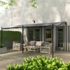 Resenkos Outdoor Garden Gazebo, Sunshade Gazebo Canopy,10' x 16' Wall-Mounted Outdoor Pergola Canopy, Metal Patio Canopy with Drainage Holes, Dark - 2 of 4