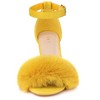 Allegra K Women's Faux Fur Buckle Closure Ankle Strap Block Heels Sandals - 2 of 4