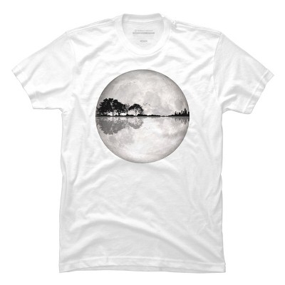 Men's Design By Humans Moonlight Nature Guitar II By Maryedenoa T-Shirt