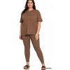 I am a Fashion junky Zenana Full Size Brushed Dty Microfiber Short Sleeve Top and Pants Loungewear Set Plus Size - 3 of 3