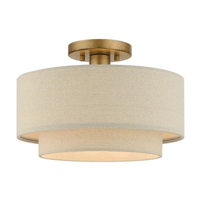Livex Lighting Bellingham 1 - Light Semi-Flush Mount in  Antique Gold Leaf