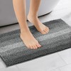 Unique Bargains Bathroom Contrasting Color Striped Non-Slip Plush Shaggy Bath Mat 1 Pc - 2 of 4