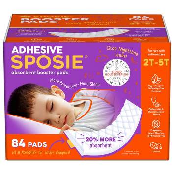 Sposie Booster Pads with Adhesive For Overnight Diaper Leak Protection - 84ct