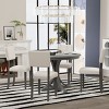 Retro Dining Sets Round, Dining Sets 5 Piece, Dining Set Solid Wood With Curved Trestle Style Table Legs And 4 Upholstered Chairs-Cuddlewood - 2 of 4