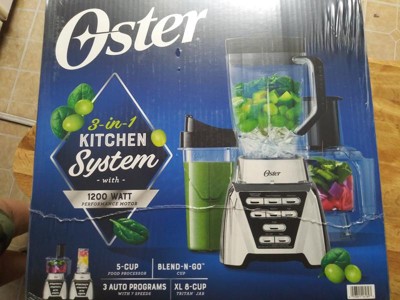 Oster 3-in-1 Kitchen System Blender Food Processor Combo With 1200 Watt  Motor : Target
