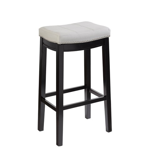 Padded Saddle Seat Barstool Hardwood Black Gray Linon Target