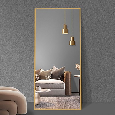 65"X24"Full Length Mirror,Large Mirror For Wall,Standing Mirror Wall Mounted Mirror,Rectangle Mirror With Thin Aluminum Alloy Frame-The Pop Home