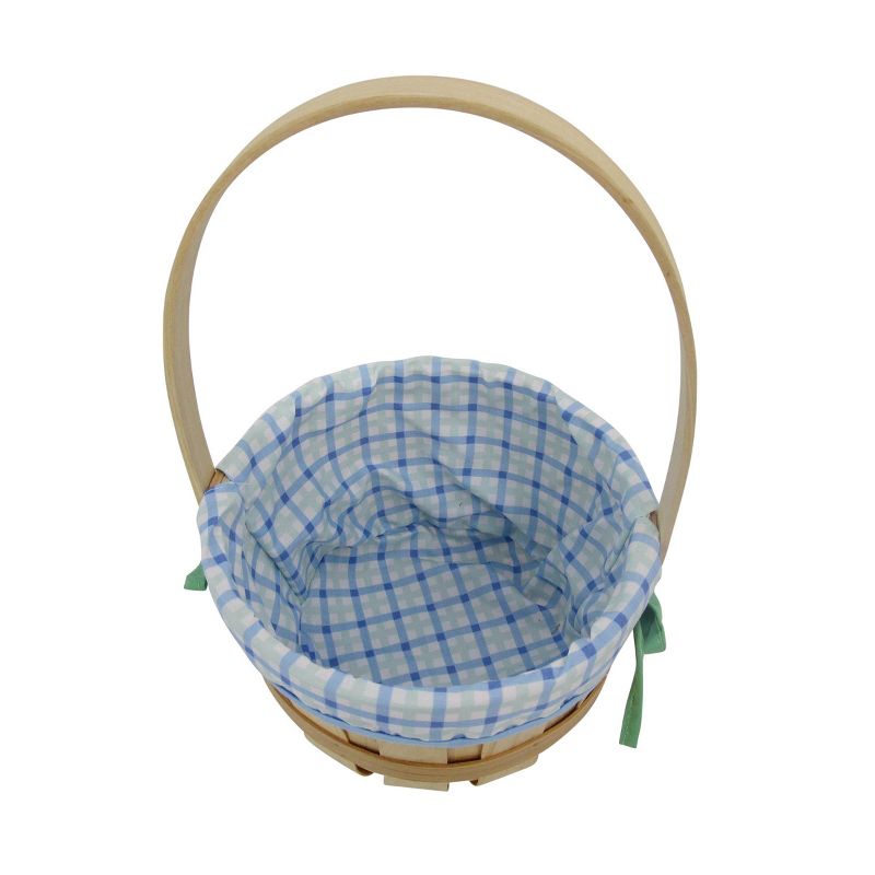 9&#34; Chipwood with Liner Easter Decorative Basket Cool Blue Plaid  - Spritz&#8482;, 3 of 6