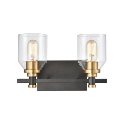 Elk Home Cambria 2 - Light Vanity in  Matte Black/Satin Brass