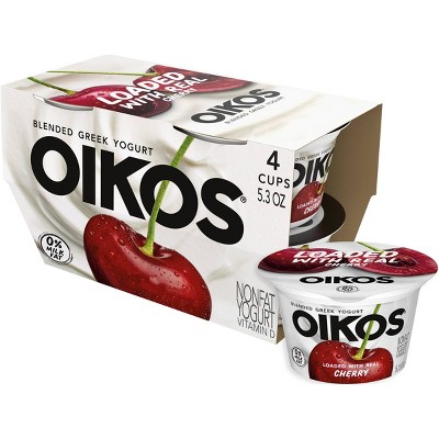 Oikos Blended Cherry Greek Nonfat Yogurt - 4ct/5.3oz Cups