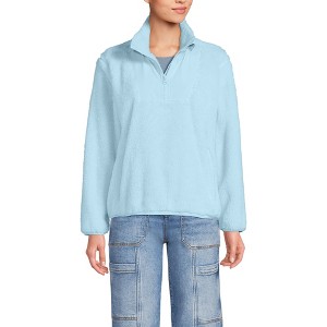 Lands' End Women's Half Zip Cozy High Pile Fleece Pullover - 1 of 4