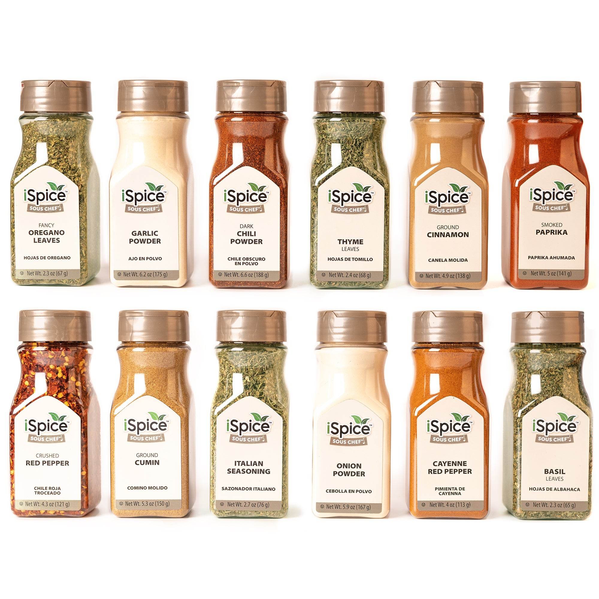 iSpice | 12 Pack of Spice and Herbs | Chef Naturelle | Mixed Spices & Seasonings Gift Set | Kosher