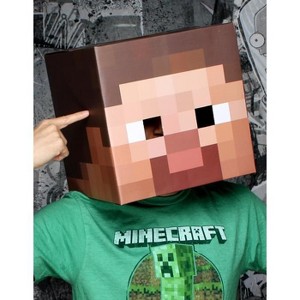 JINX Inc. Minecraft 12" Steve Head Costume Mask - 1 of 1