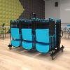 Flash Furniture Hawkins Heavy Duty Folding Table and Chairs Mobile Cart-Locking Wheels, 42 Folding Chairs and 12 Tables Capacity, Black - 2 of 4