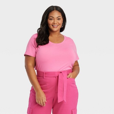  A Personal Touch Women's Plus Size Pink Round Scoop Neck Knit  Tank Top - 2X : Clothing, Shoes & Jewelry