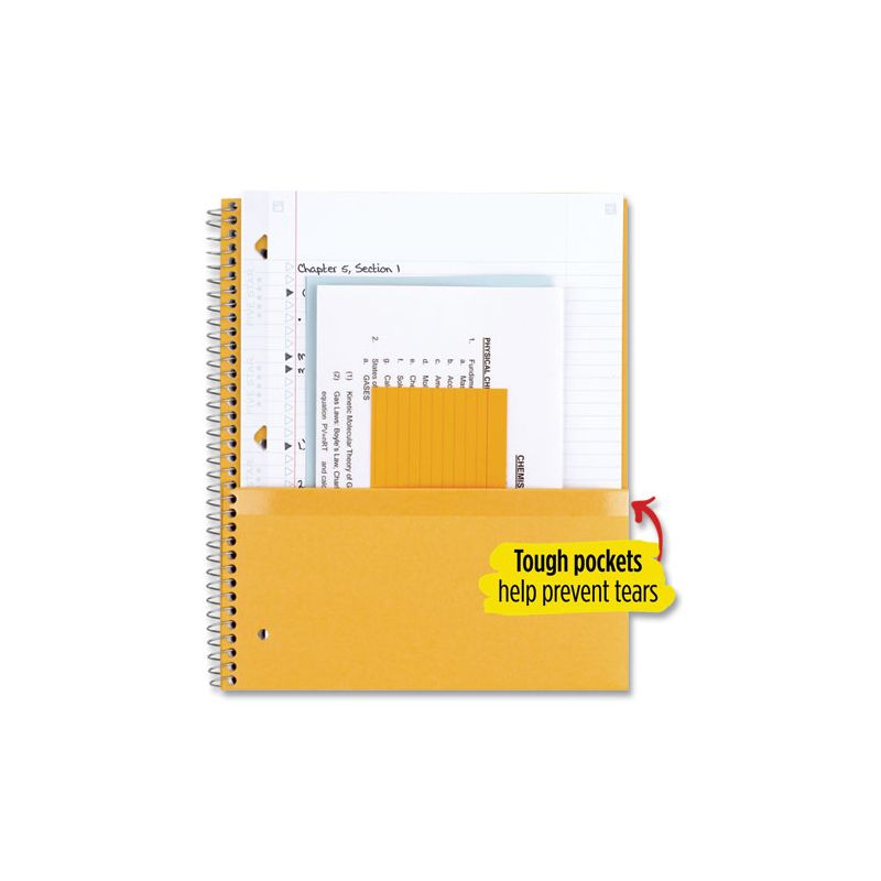 Five Star Wirebound Notebook with Two Pockets, 1-Subject, Medium/College Rule, Assorted Cover Color, (100) 11 x 8.5 Sheets, 3/Pack Model No 820188, 5 of 8