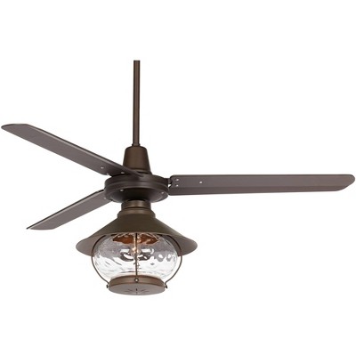 52" Casa Vieja Industrial Tropical Indoor Outdoor Ceiling Fan with Light LED Remote Oil Rubbed Bronze Lantern Damp Rated Patio Porch