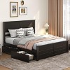 AMERLIFE Bed Frame with Headboard, Platform Beds with 4 Storage Drawers - 2 of 4