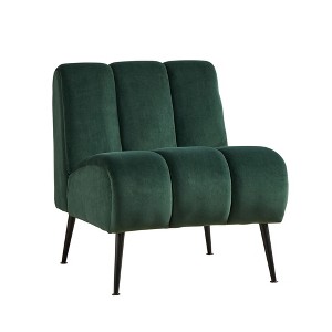 XINGHANZHENXUAN Modern Armless Accent Chair with Rubber Wood Legs, Chenille Upholstered Chair for Living Room, Bedroom & Office - 1 of 4