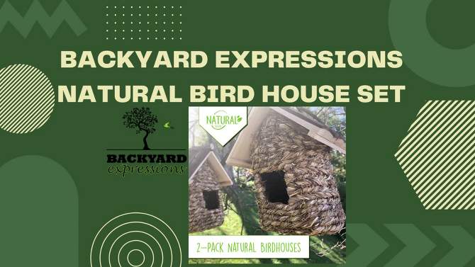 2pc Wood Birdhouse Set Naturals - Backyard Expressions, 2 of 12, play video