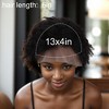 Unique Bargains Women's Medium Wave Curly Hair Wig 13x4in 150 Real Human Hair 6in Black 1 Pc - 4 of 4