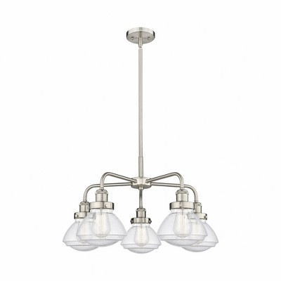 Olean - 5 Light Stem Hung Chandelier In Art Deco Style-13.5 Inches Tall and 24.5 Inches Wide