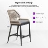PURPLE LEAF Patio Sunbrella Bar Stools Set of 2 Handwoven Wicker Bar Height Stool Modern Aluminum Outdoor Wicker Barstools with Back and Cushion - 4 of 4