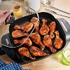 KitchenSmith by bella 11"x11" Electric Skillet with EverGood Ceramic Nonstick Coating: Cast Iron, 1000W, Gray - 3 of 4