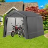 Outdoor Storage Shed, Portable Carport Shelter with Lockable Zipper Door, Durable Garage Tent for Motorcycles, Bikes & Tools, Features Roof Vents - 4 of 4
