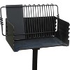 Pilot Rock CBP-247 Jumbo Park Style Heavy Duty Steel Outdoor BBQ Charcoal Grill with Cooking Grate and 2 Piece Post for Camping and Backyards, Black - 3 of 4