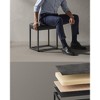 LUIZ Collection - Ottoman Footstool, Rectangle Ottoman, Vanity Chair Stool, Footrest, Reversible Top, Side Table, Minimalist, Steel Frame - 4 of 4